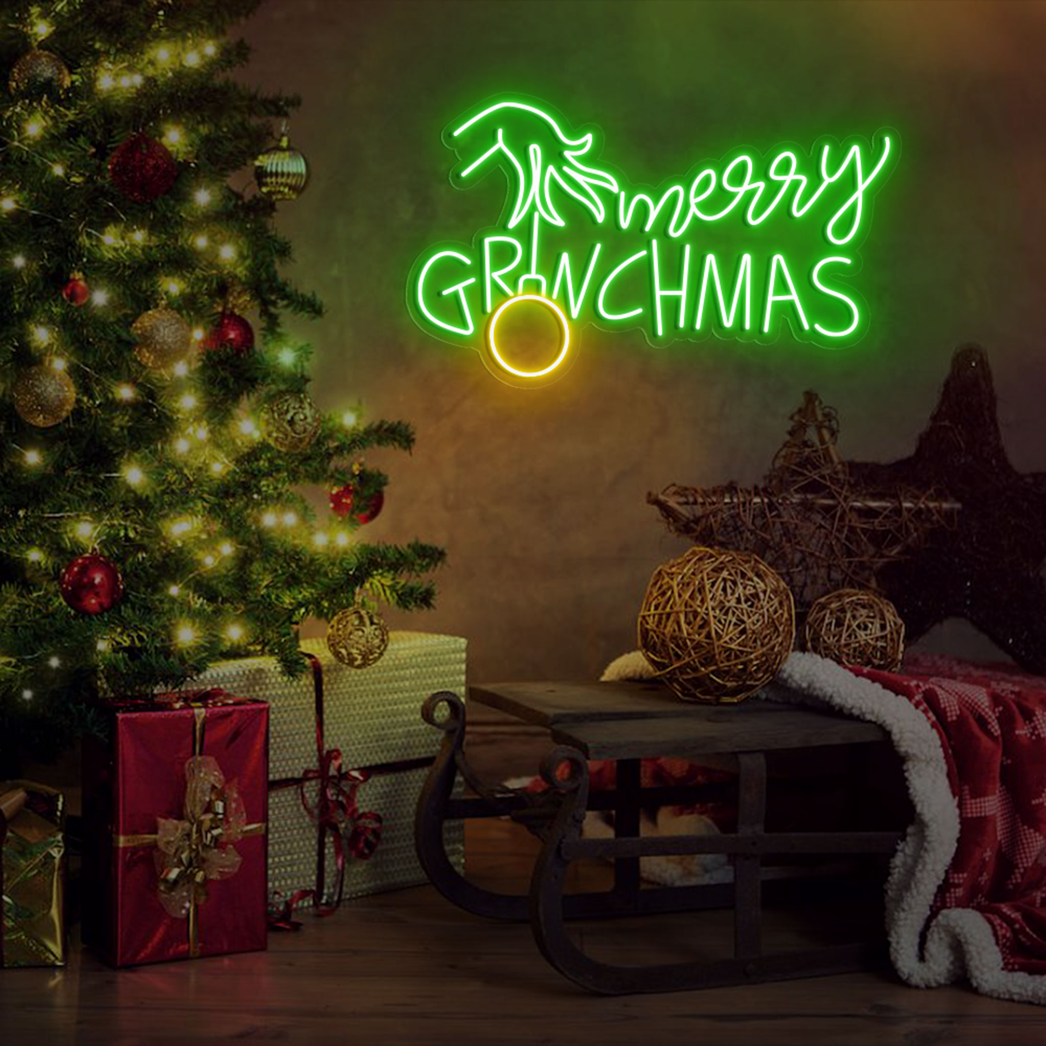 Merry Grinchmas Neon Sign