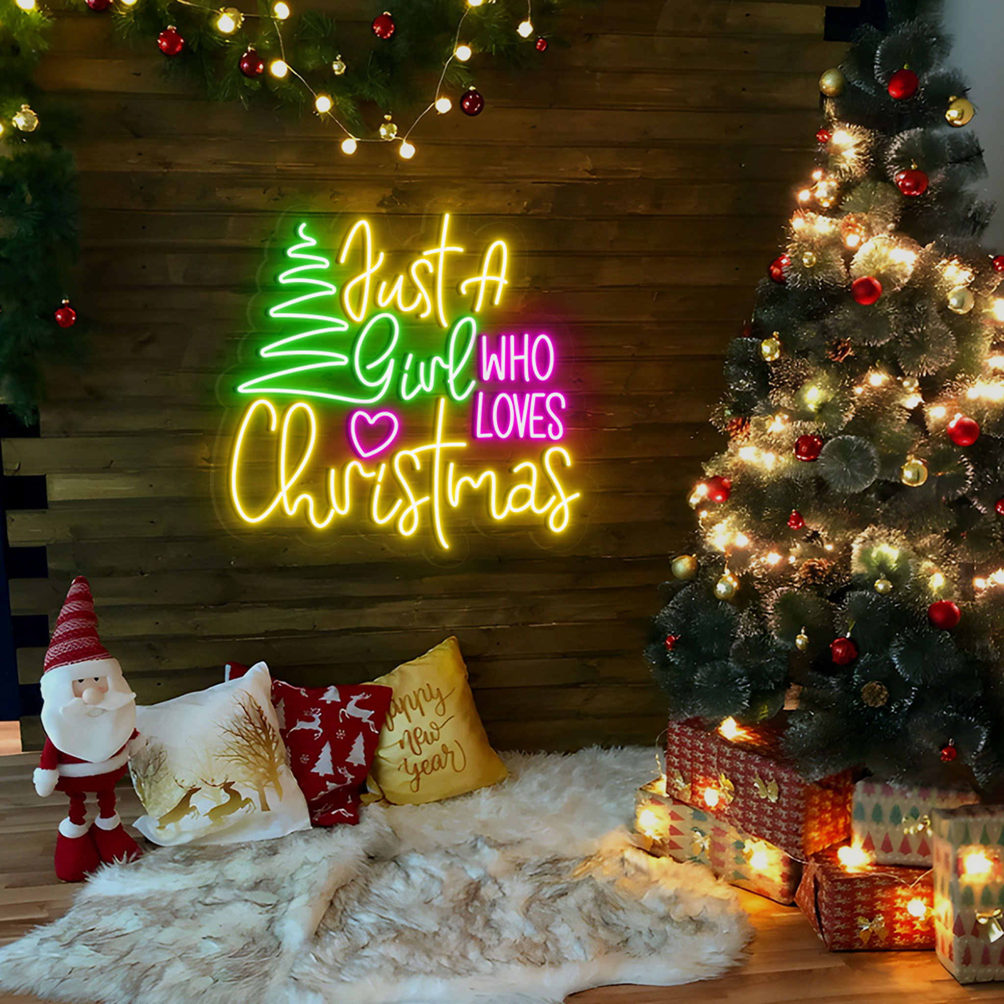 Just A Girl Who Loves Christmas Neon Sign