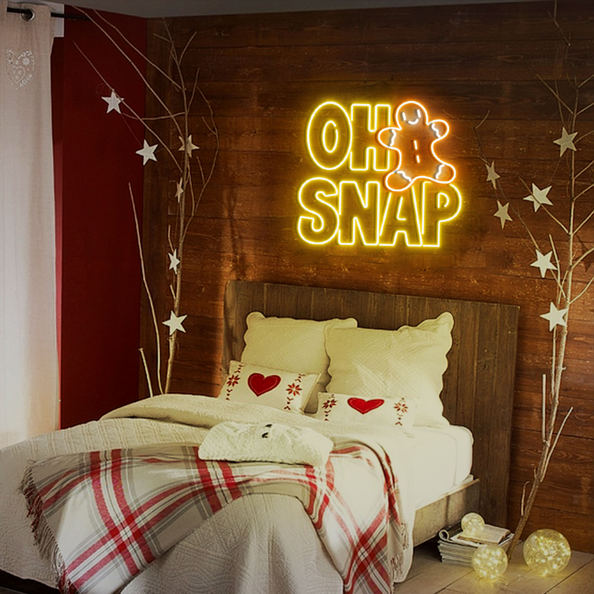 Oh Snap Gingerbread Neon Sign