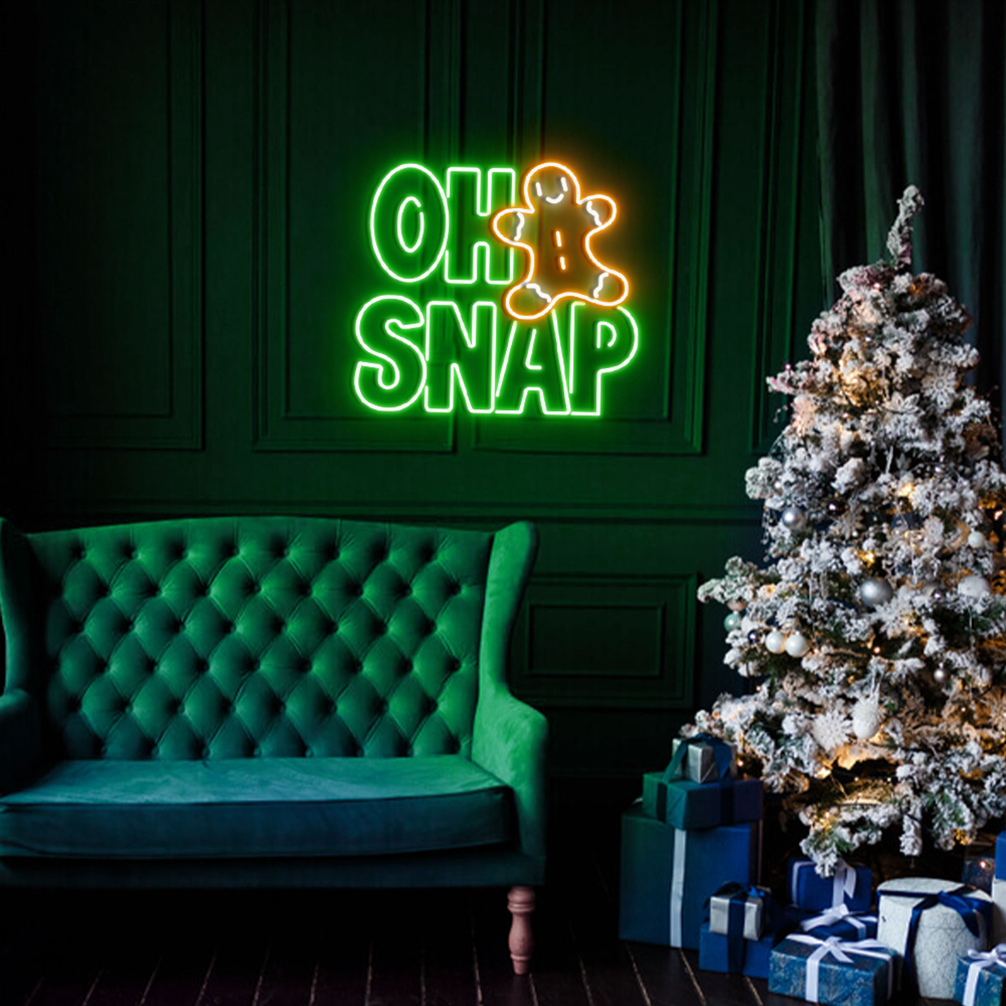 Oh Snap Gingerbread Neon Sign