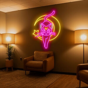 Sailor Moon Luna Cat Neon Sign