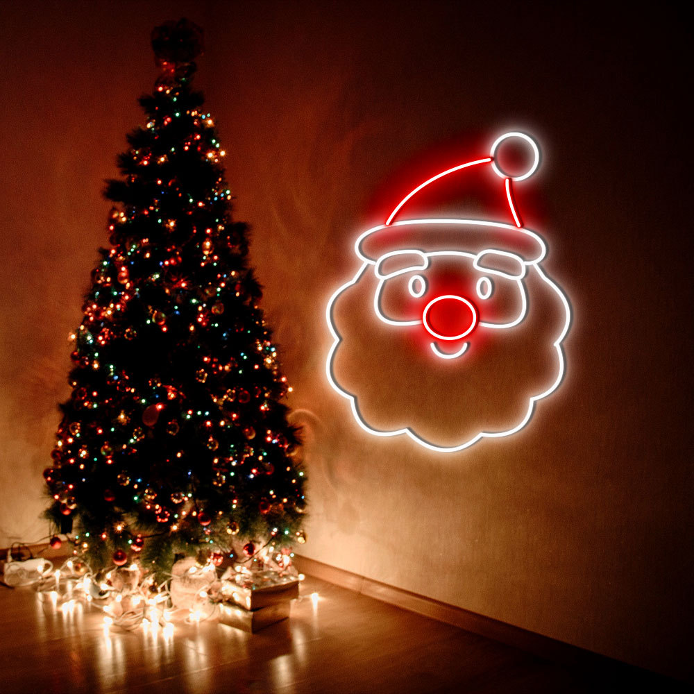 Santa Claus Head Neon Sign