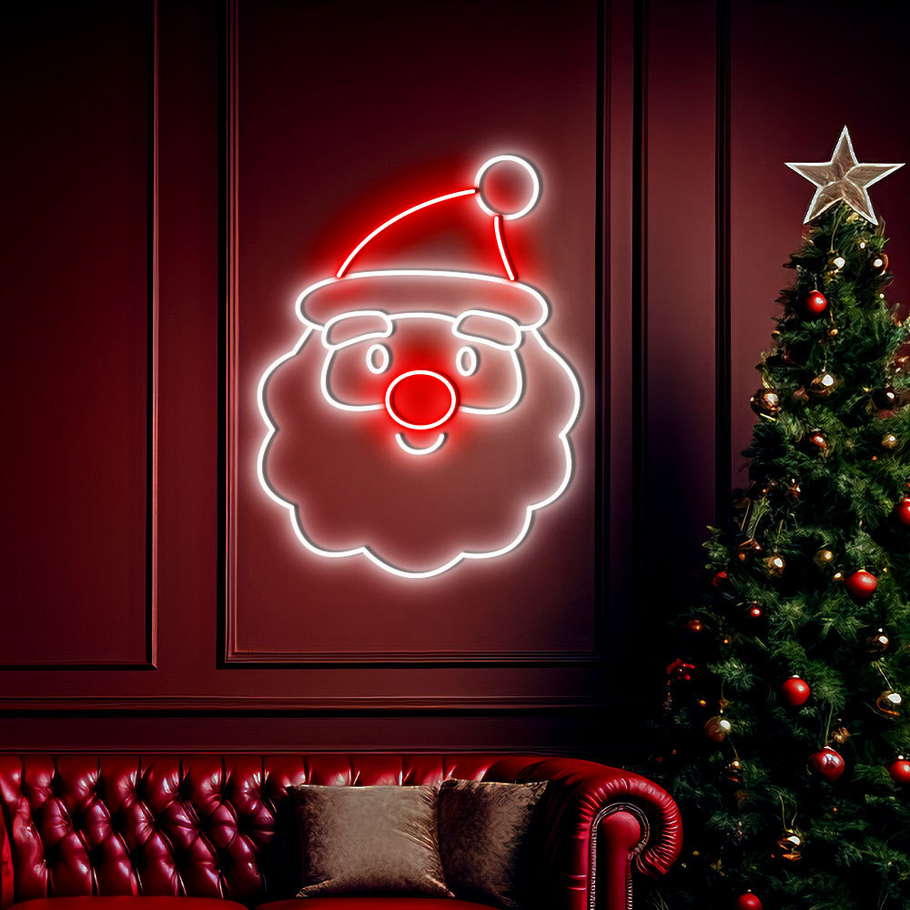 Santa Claus Head Neon Sign