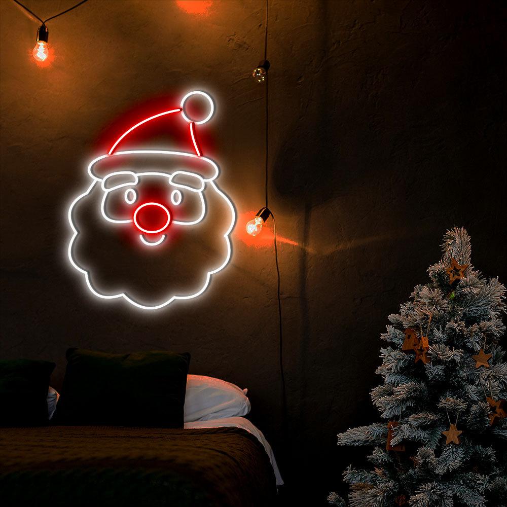 Santa Claus Head Neon Sign