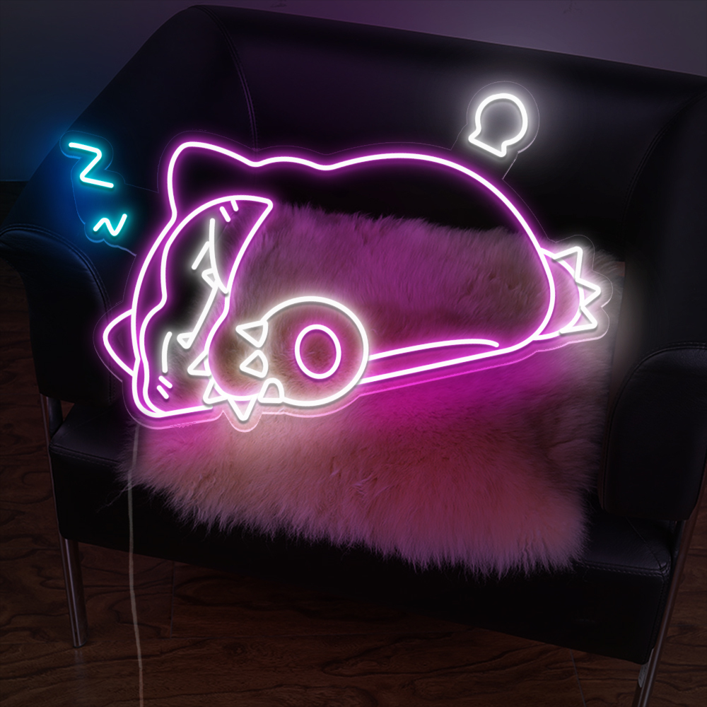 Sleeping Snorlax Neon Sign - Custom Personalised LED Neon Signs