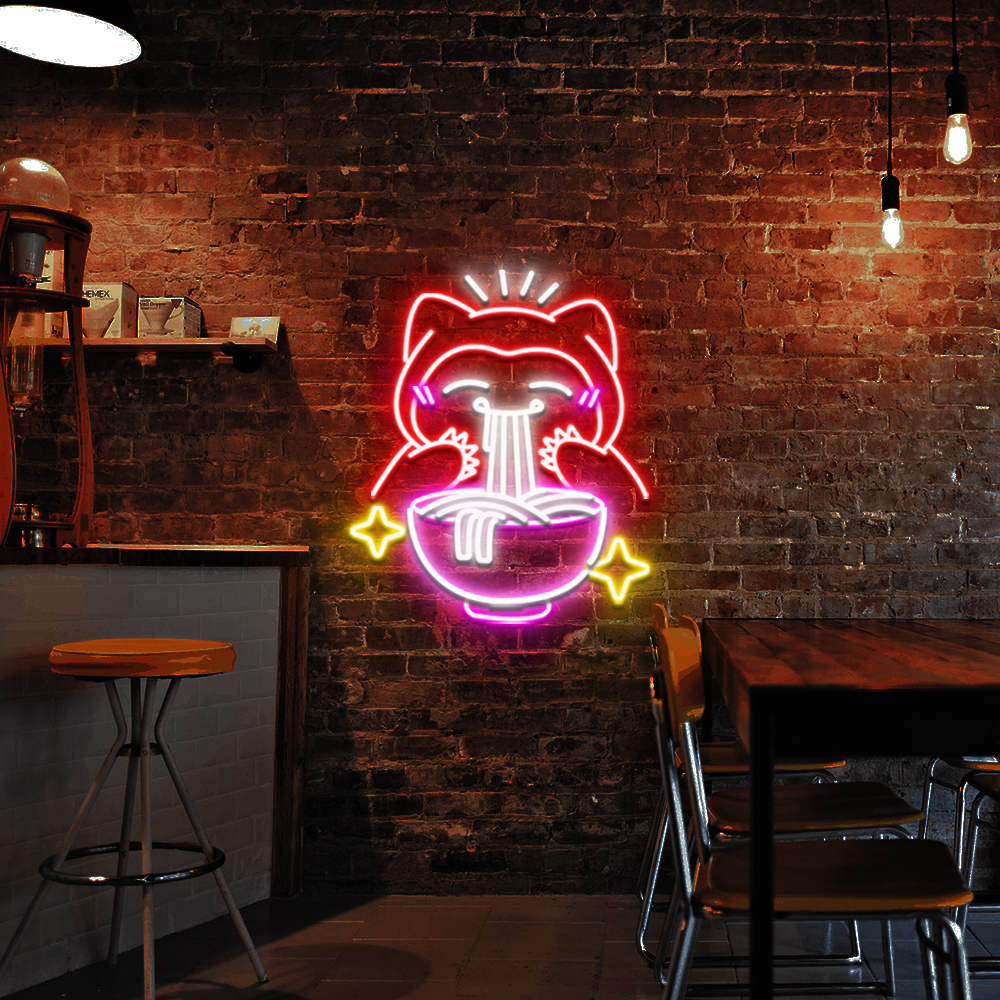 Pokemon Snorlax Eat Ramen Neon Led Sign