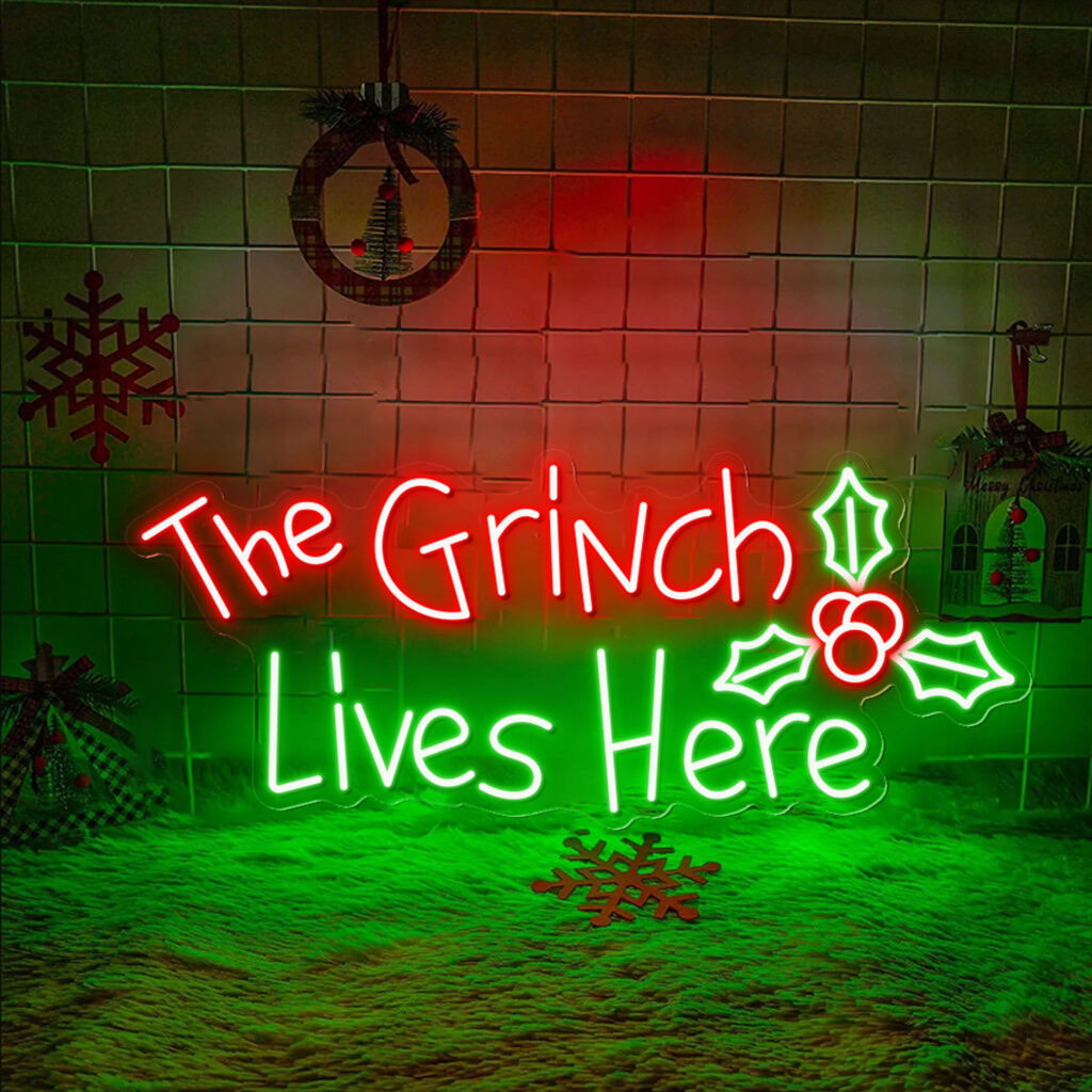 The Grinch Lives Here Neon Sign 1