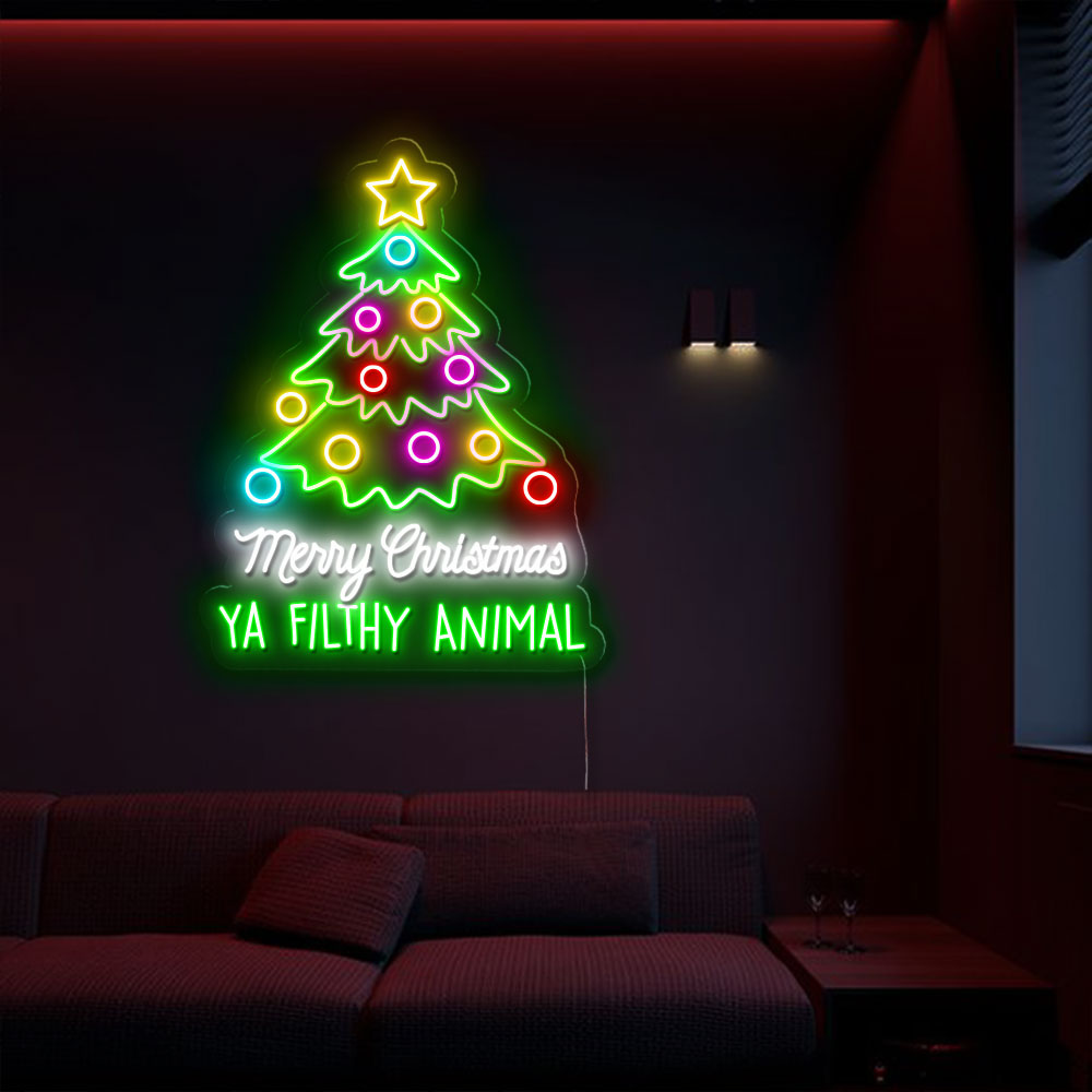 Ya Filthy Animal Christmas Neon Sign