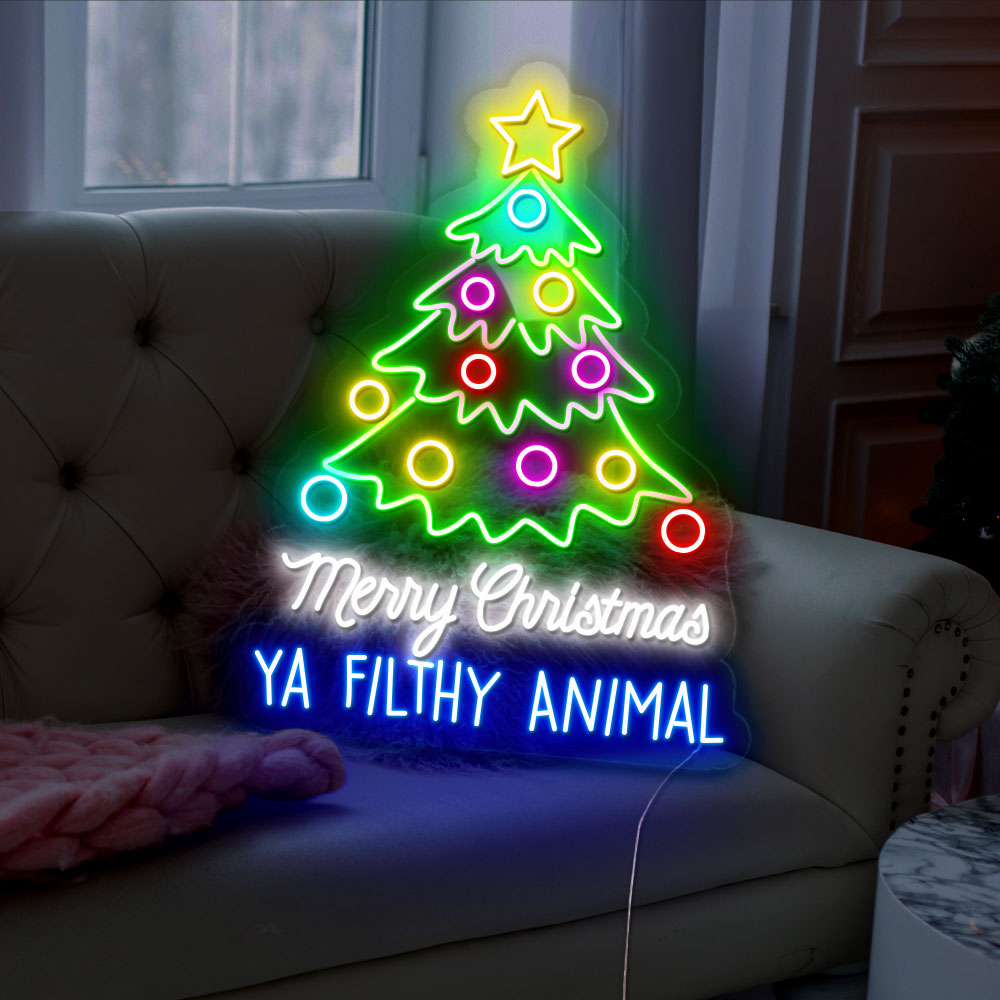 Ya Filthy Animal Christmas Neon Sign