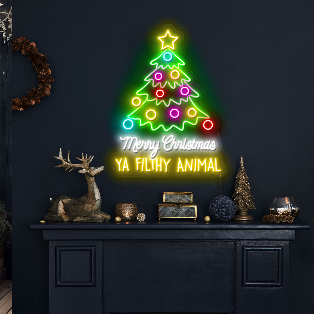 Ya Filthy Animal Christmas Neon Sign