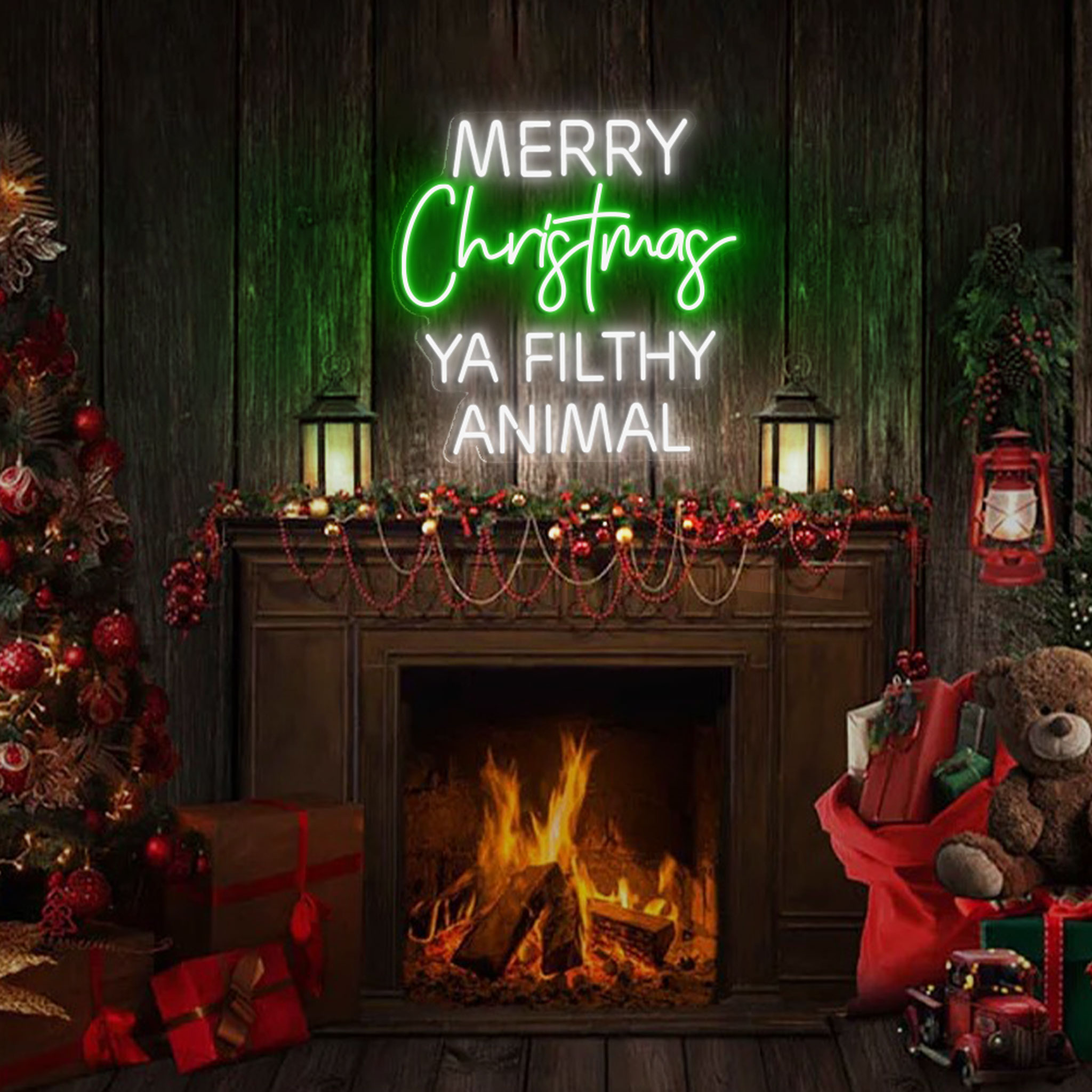 Ya Filthy Animal Merry Christmas Neon Sign