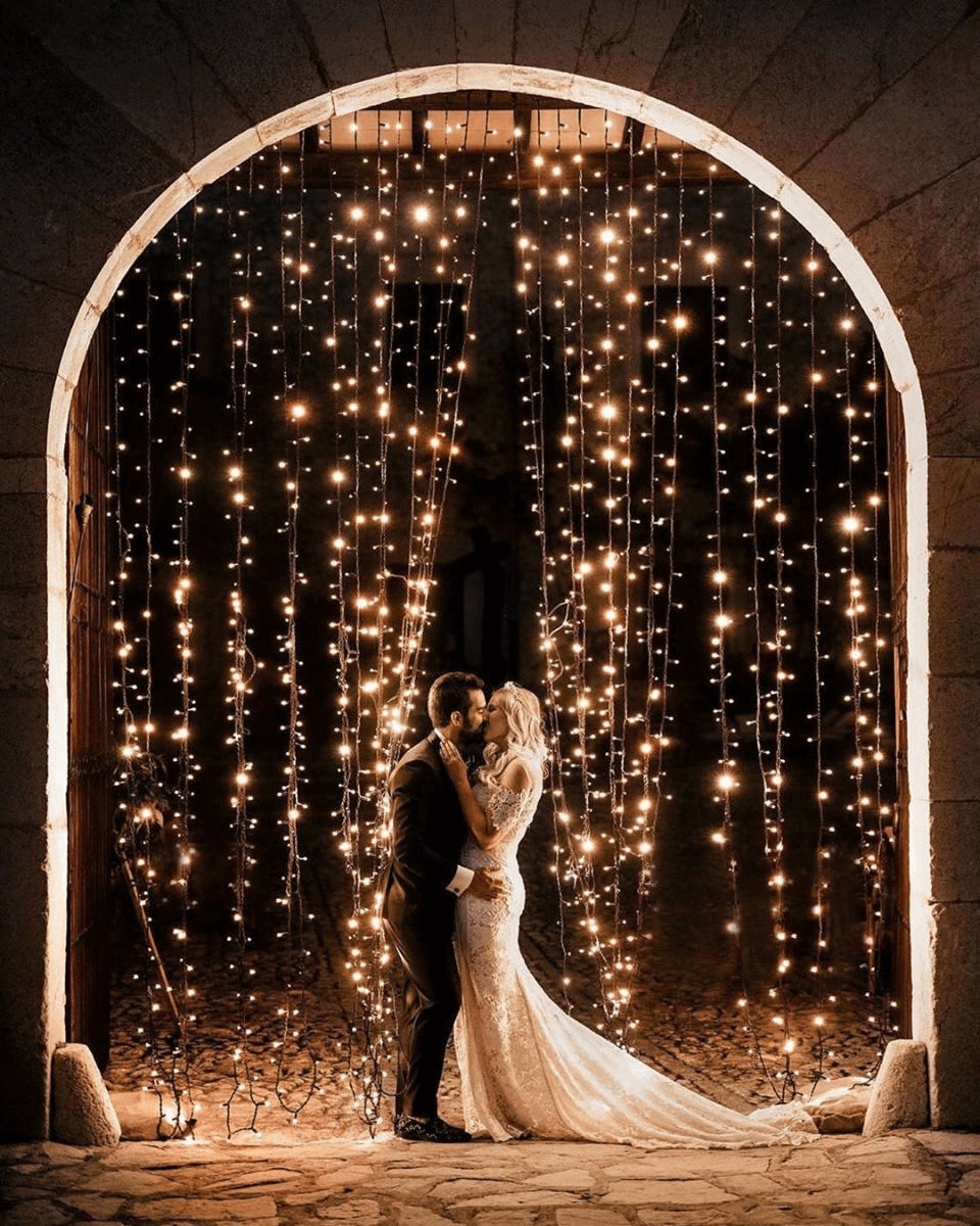 How do you use fairy lights at a wedding?