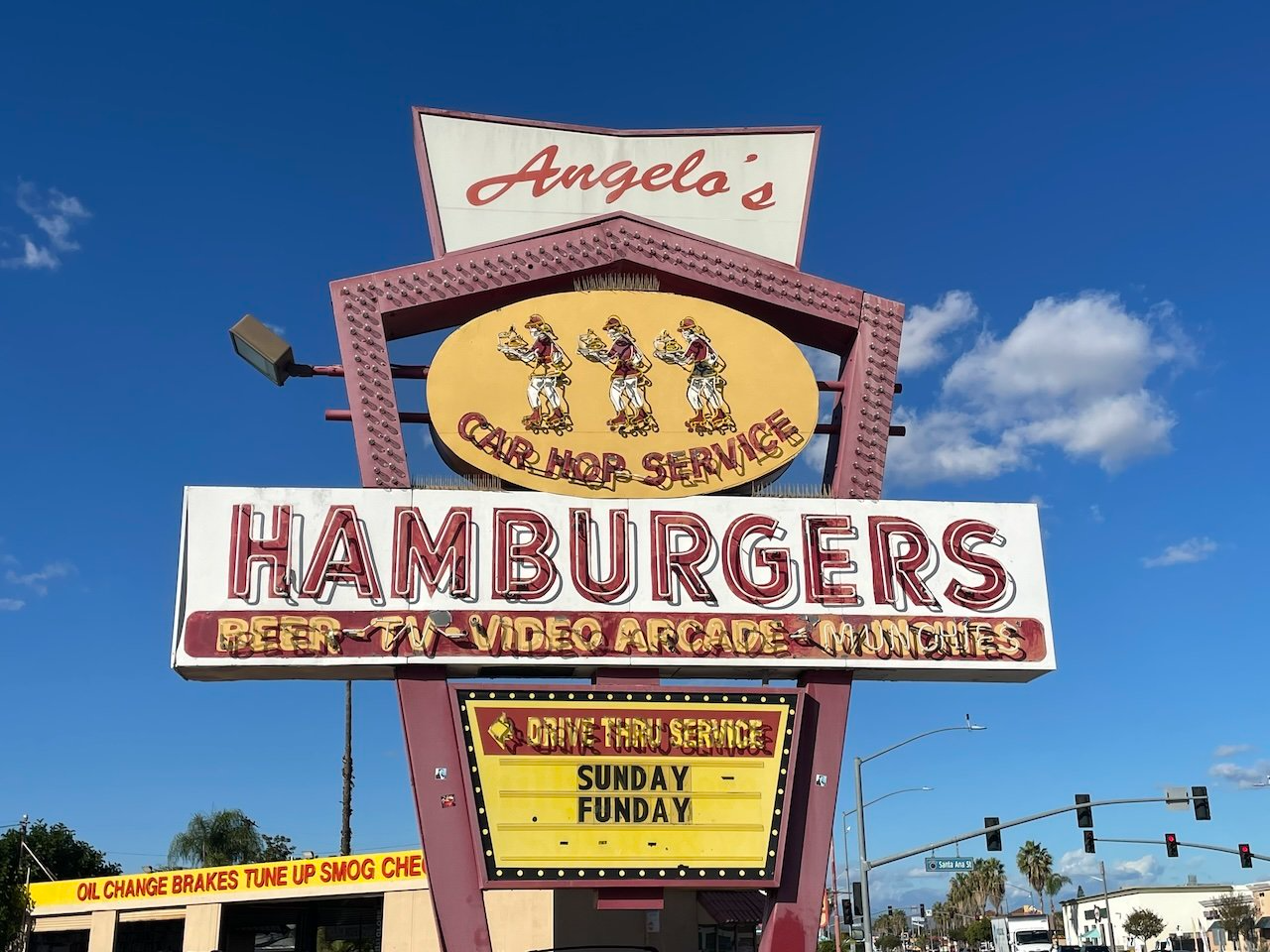 Custom Neon Signs Orange County: Angelo's Hamburgers - Anaheim, CA