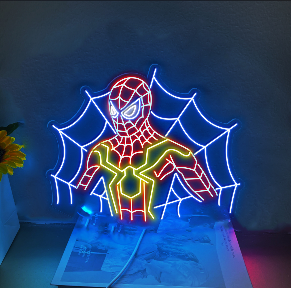 Spiderman neon sign