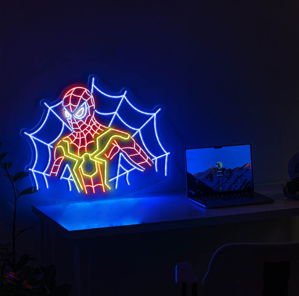 Spiderman neon sign