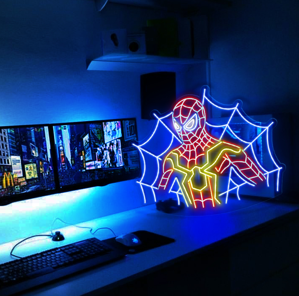 Spiderman neon sign