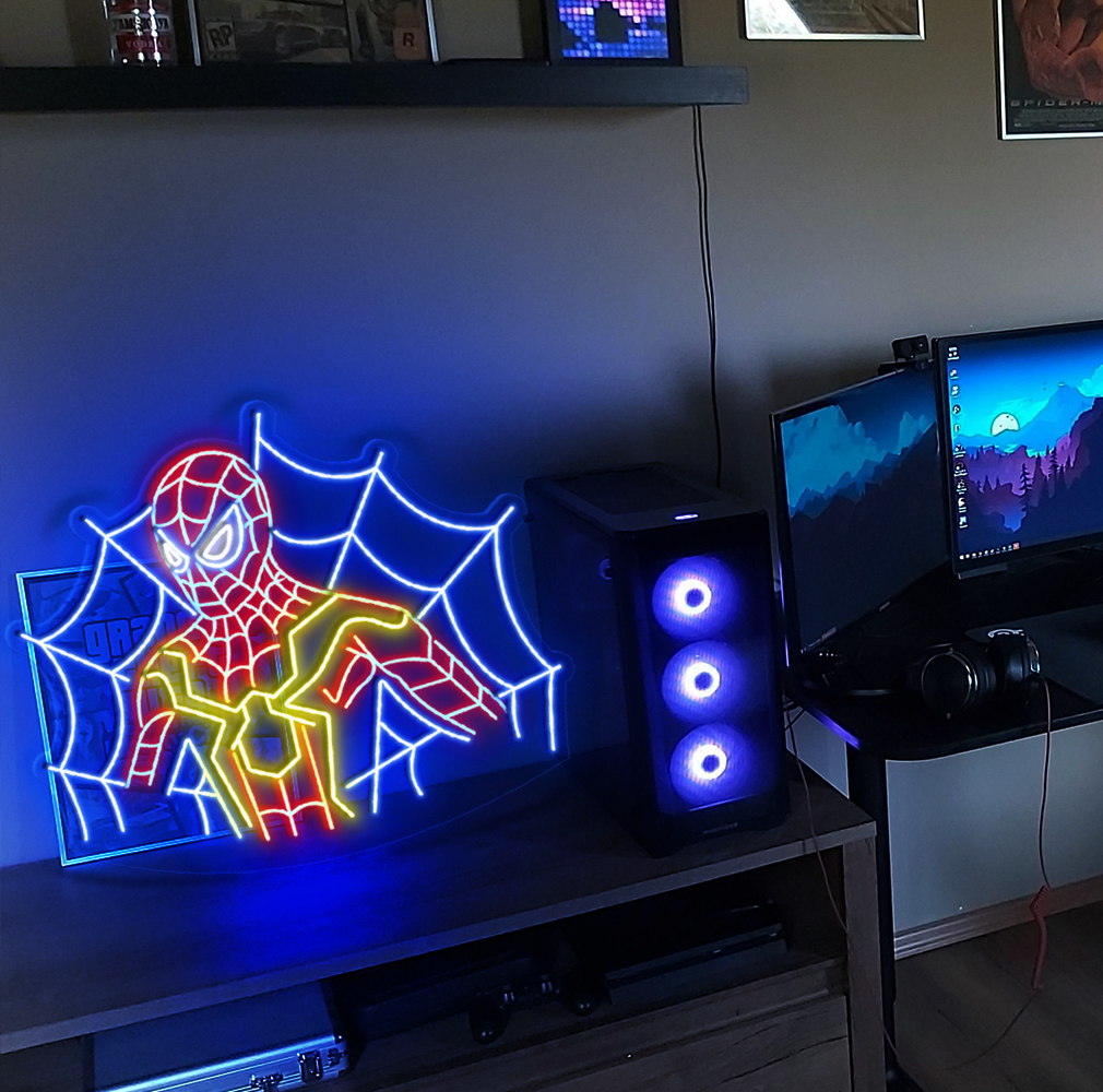 Spiderman neon sign