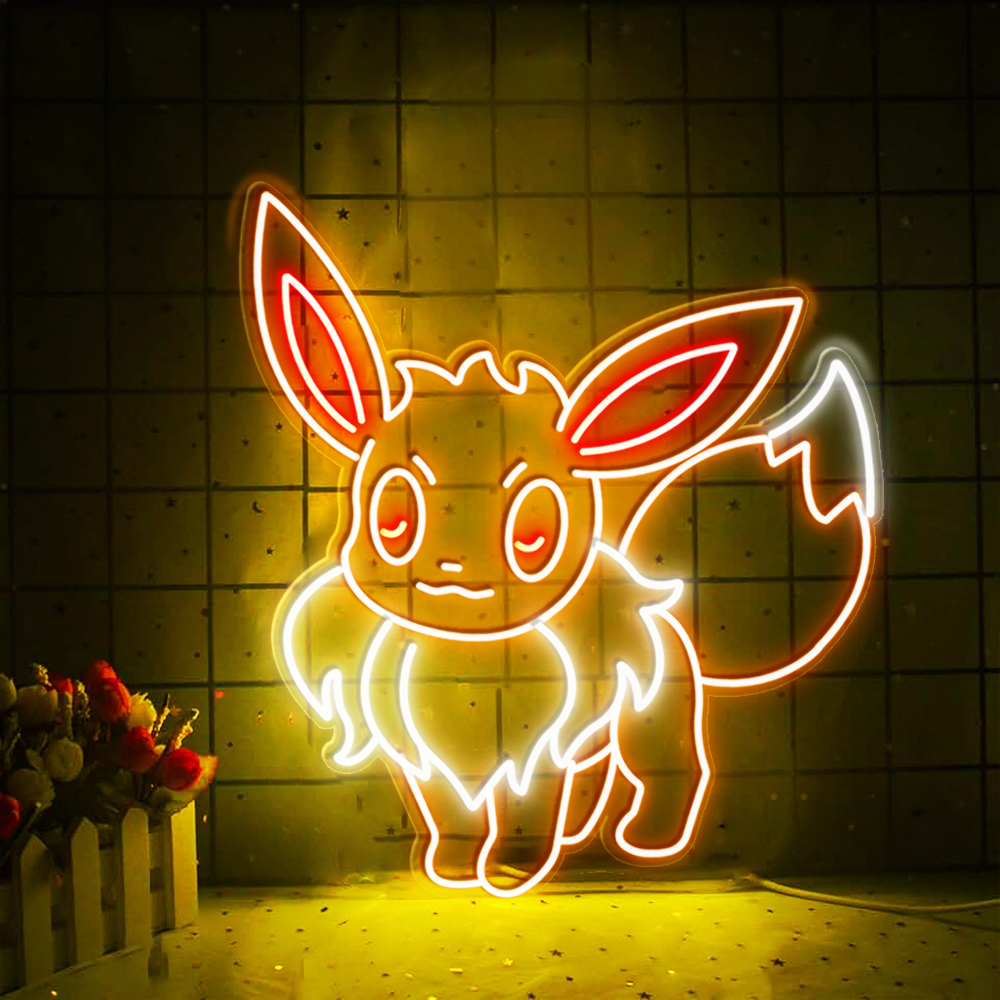 Pokemon Eevee Neon Sign - Custom Personalised LED Neon Signs, Handmade ...