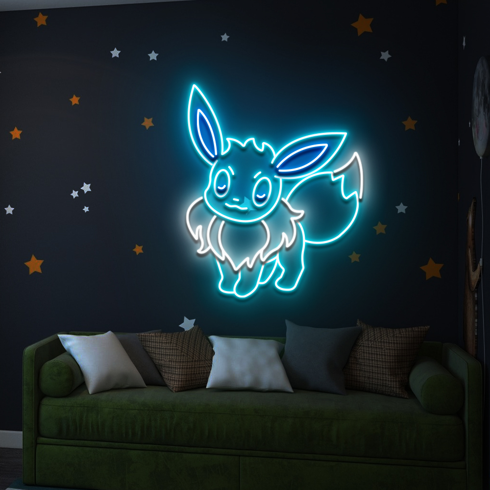 Pokemon Eevee Neon Sign - Custom Personalised Led Neon Signs, Handmade 