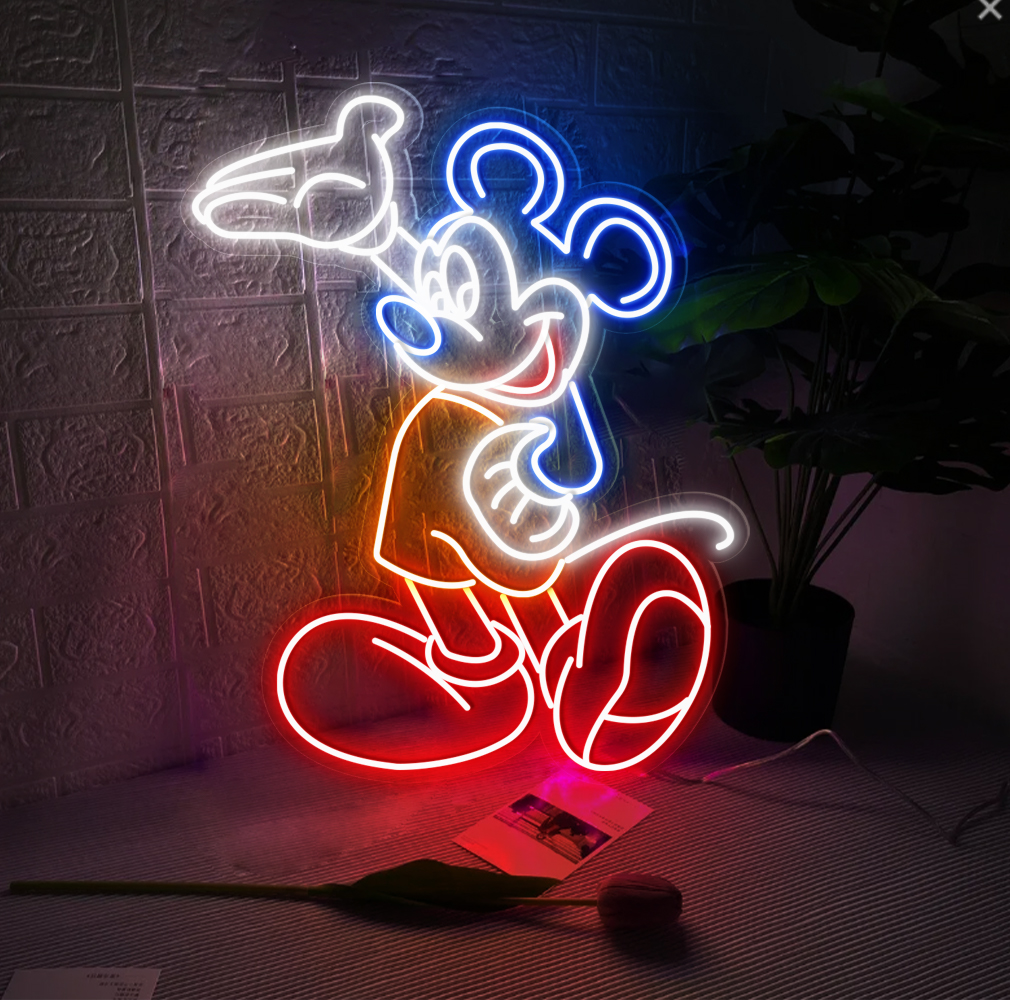 Mickey Neon Sign - Custom Personalised LED Neon Signs, Handmade Neon Light