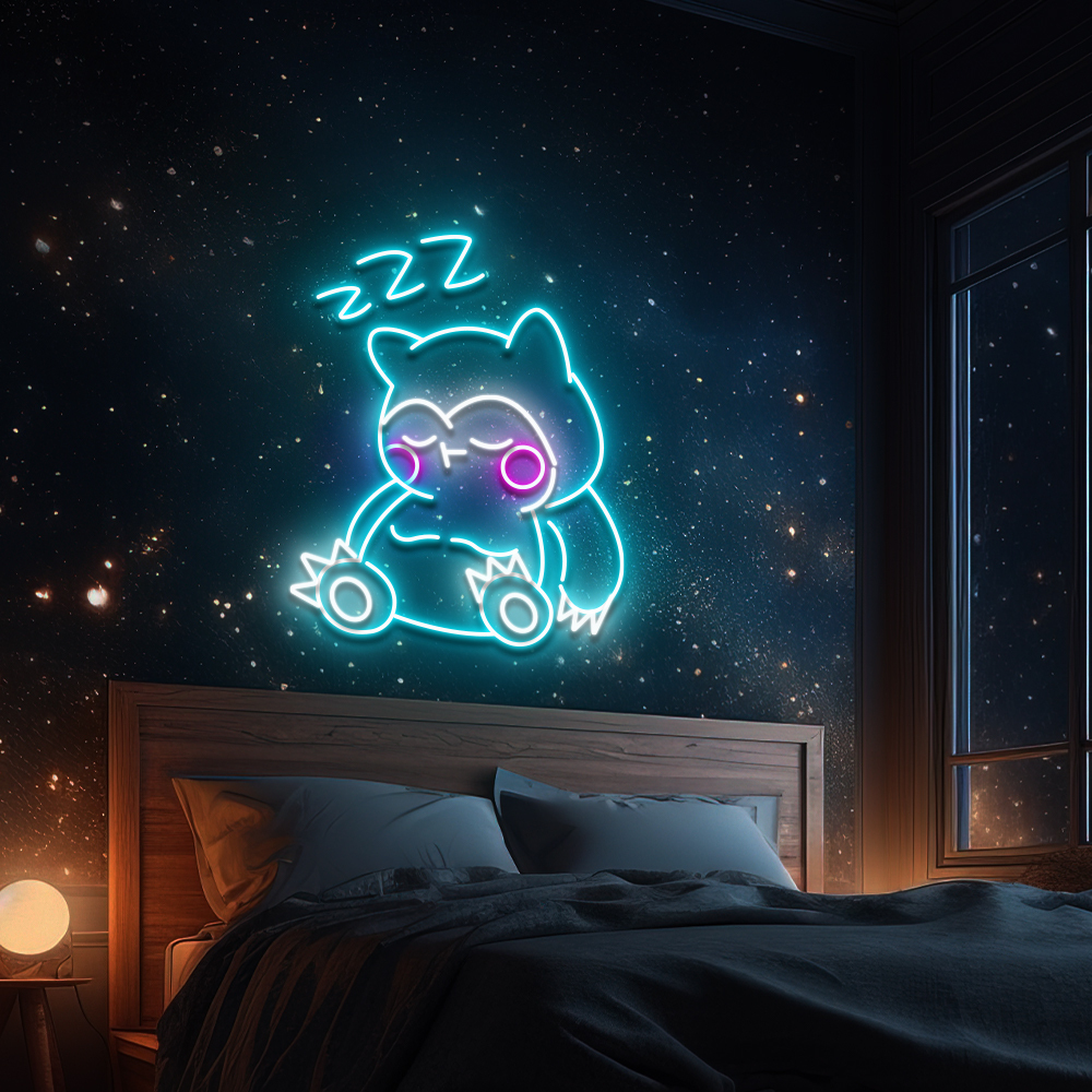 Pokemon Snorlax Sleeping Neon Led Sign