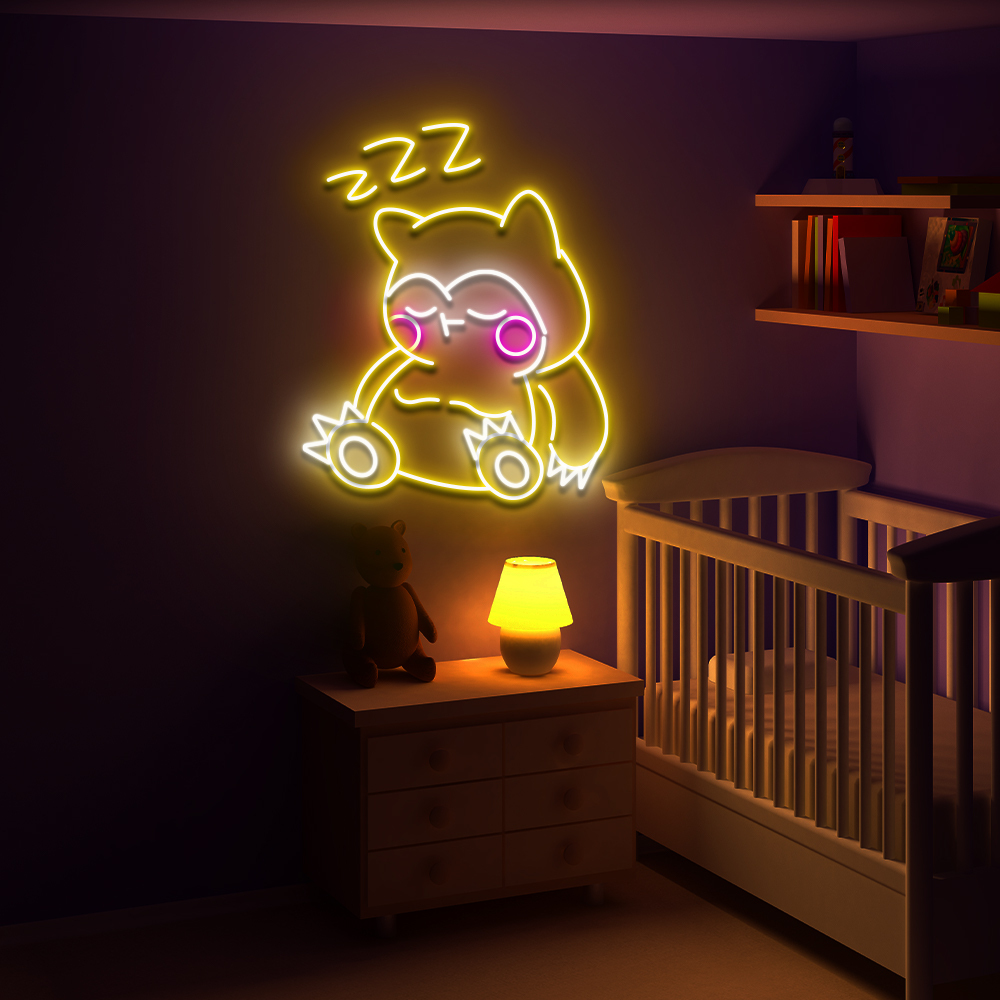 Pokemon Snorlax Sleeping Neon Led Sign