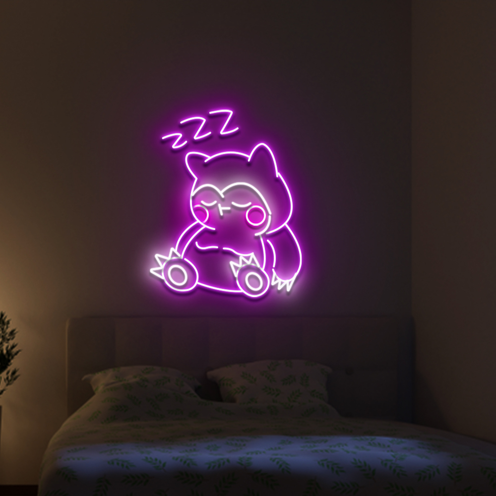 Pokemon Snorlax Sleeping Neon Led Sign