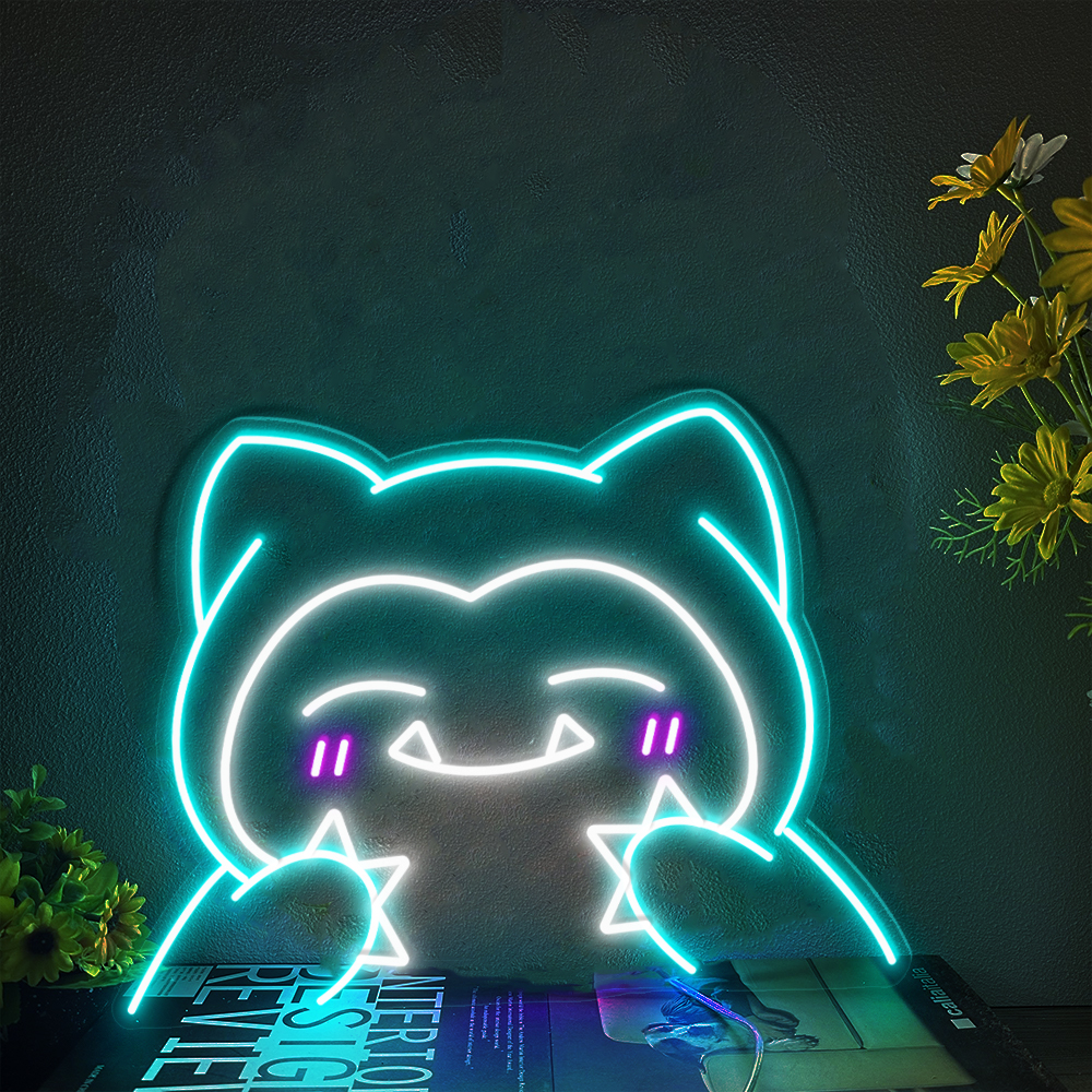 Pokemon Cute Snorlax Neon Led Sign