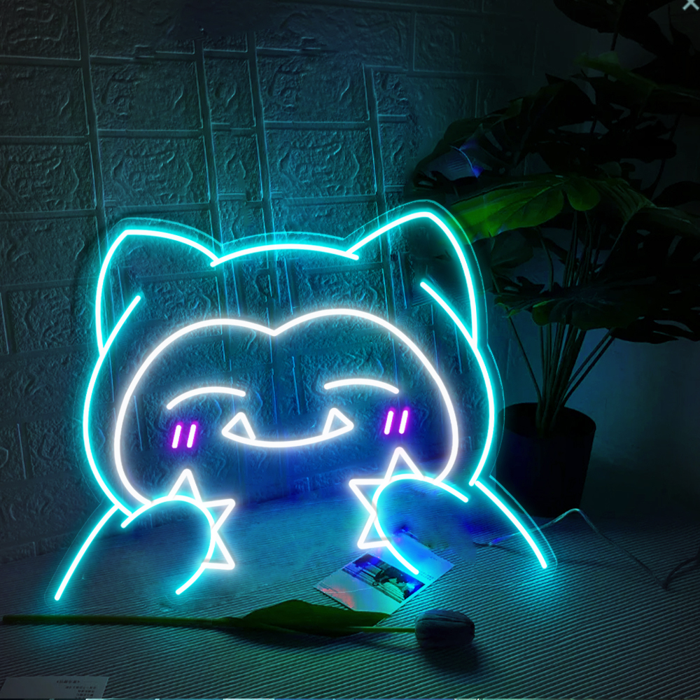 Pokemon Cute Snorlax Neon Led Sign