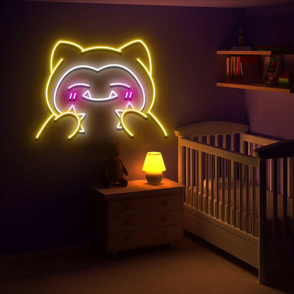 Pokemon Cute Snorlax Neon Led Sign