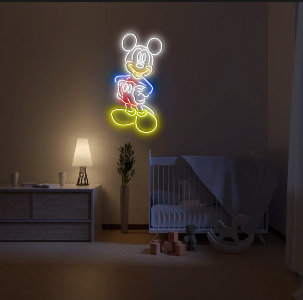 Disney Mickey Mouse Neon Led Sign Wall Decor