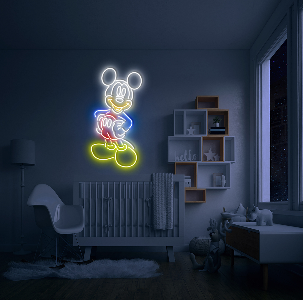 Disney Mickey Mouse Neon Led Sign Wall Decor