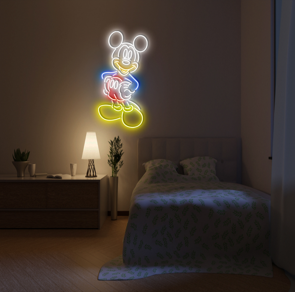 Disney Mickey Mouse Neon Led Sign Wall Decor