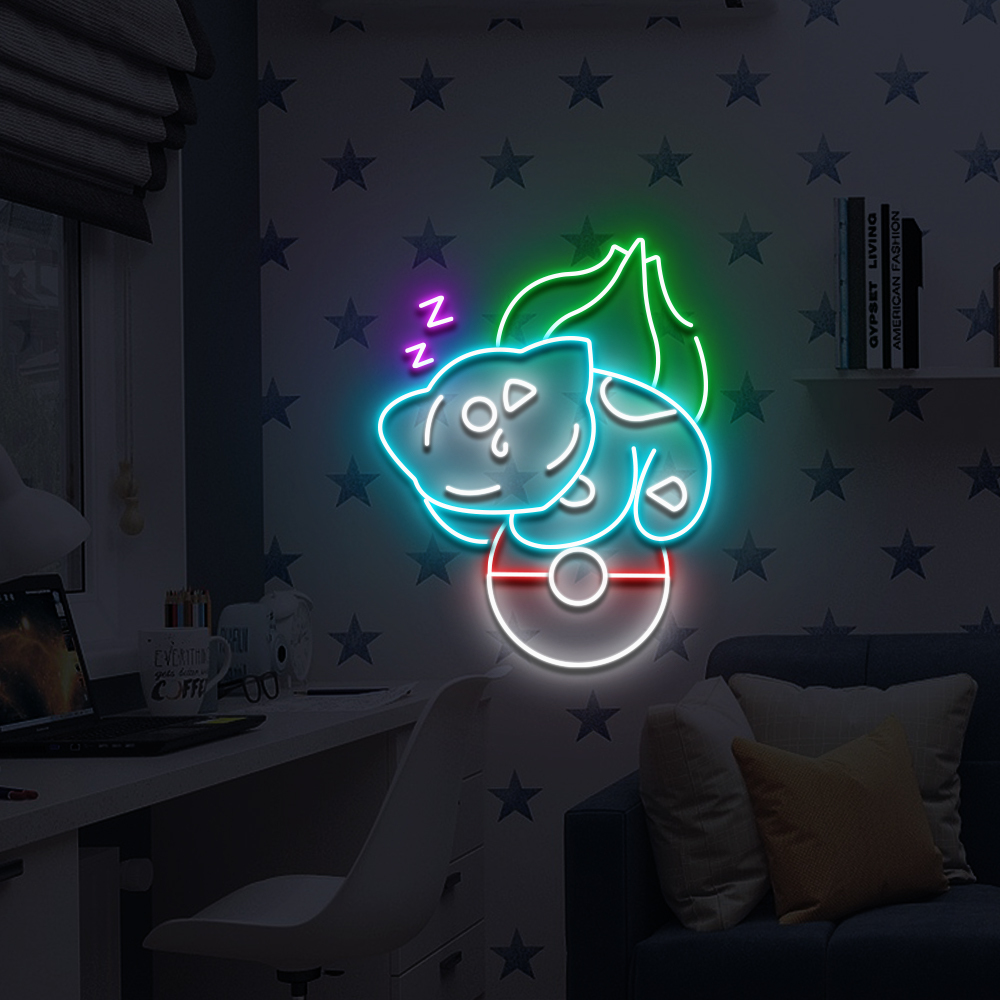 Pokemon Sleeping Bulbasaur Neon Led Sign