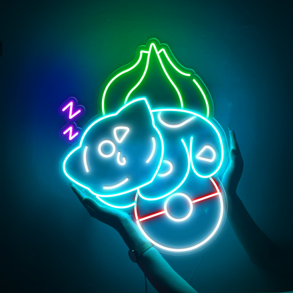 Pokemon Sleeping Bulbasaur Neon Led Sign