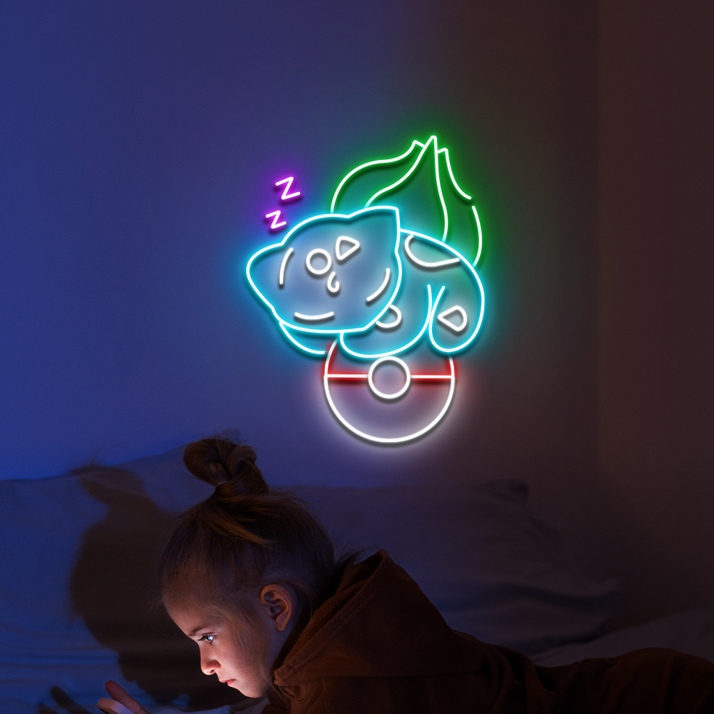 Pokemon Sleeping Bulbasaur Neon Led Sign