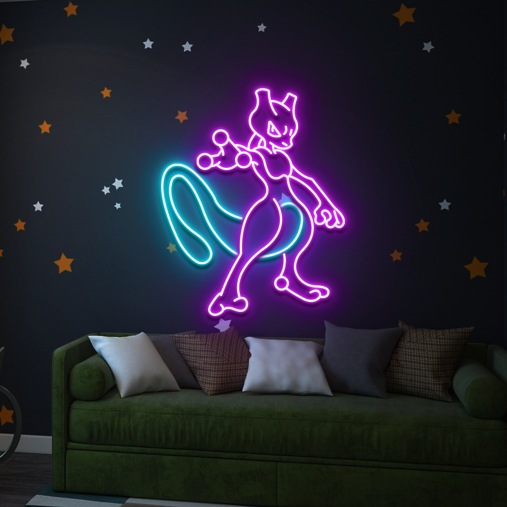 Pokemon Mewtwo Neon Led Sign