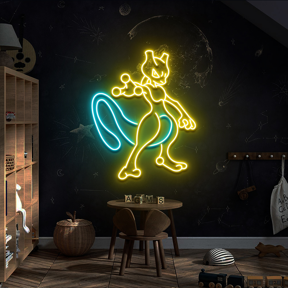 Pokemon Mewtwo Neon Led Sign