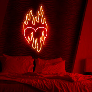 Burning Heart Neon Sign