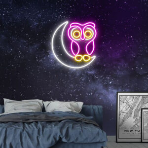Owl Moon Neon Sign