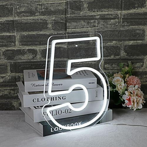 best custom neon sign for gifts - five number