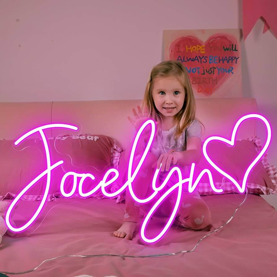 neon sign for gifts focelyn pink