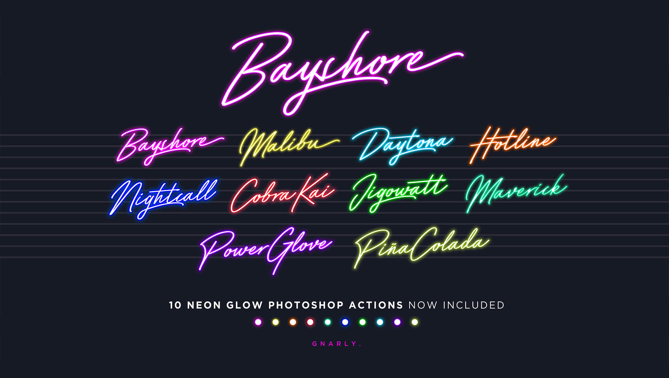Bayshore neon glow font