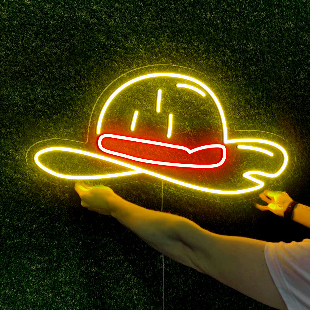 One Piece Neon Led Sign Straw Hat Neon Led Sign