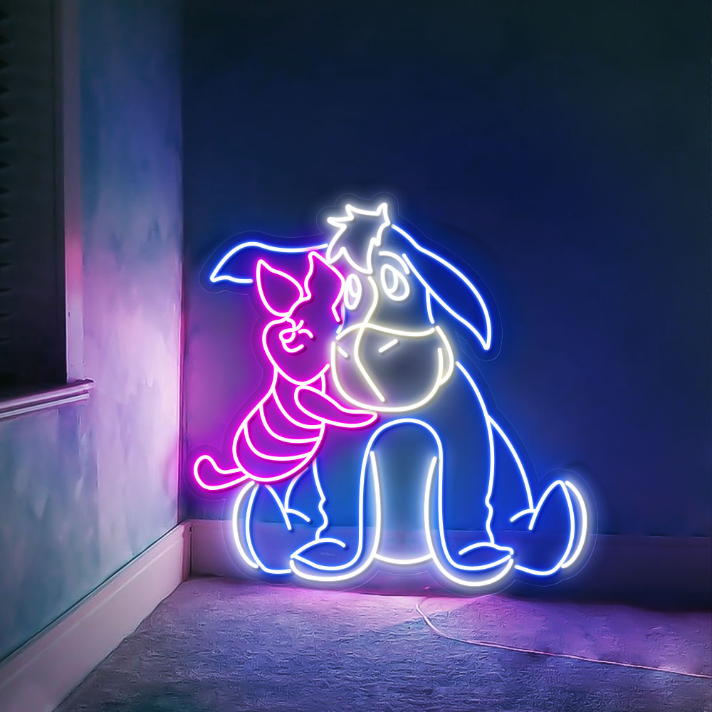 Eeyore With Piglet Neon Led Sign