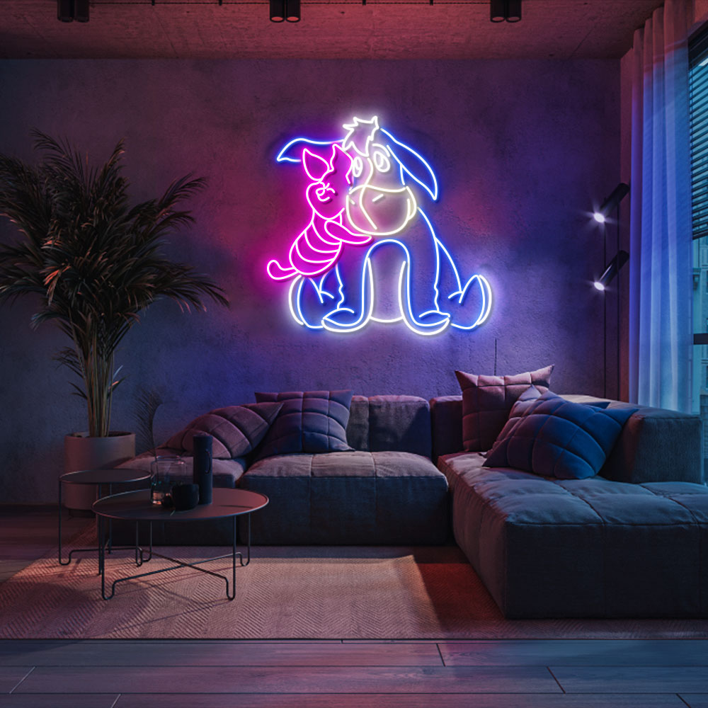 Eeyore With Piglet Neon Led Sign