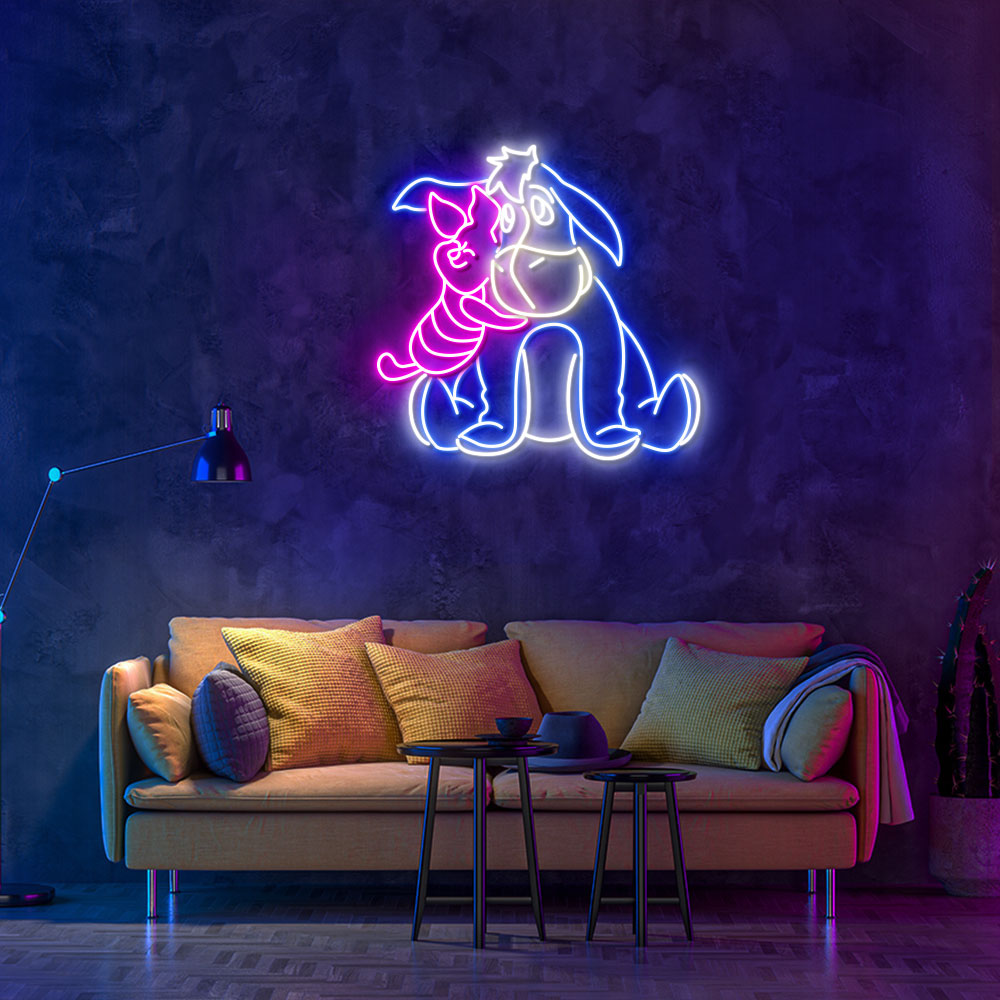 Eeyore With Piglet Neon Led Sign