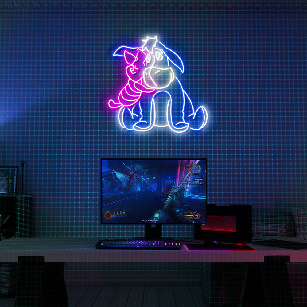 Eeyore With Piglet Neon Led Sign