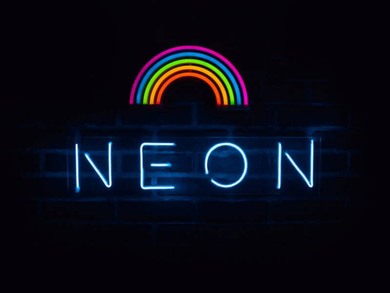 neon sign for neon rainbow