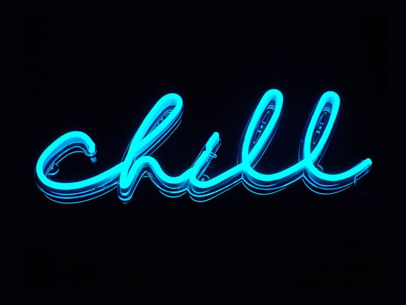 neon sign for gifts chill blue